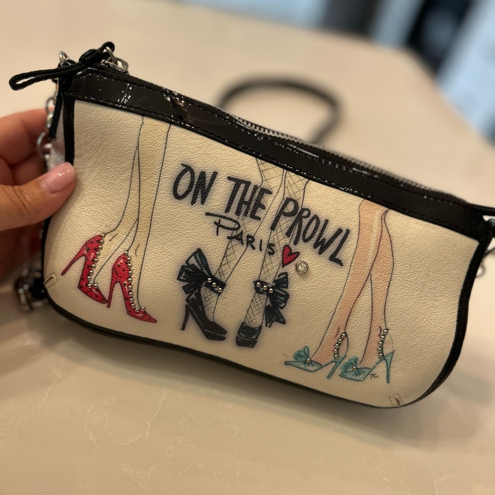 Brighton..Chic Paris Women's Brighton Bag - Black, Cream and Silver